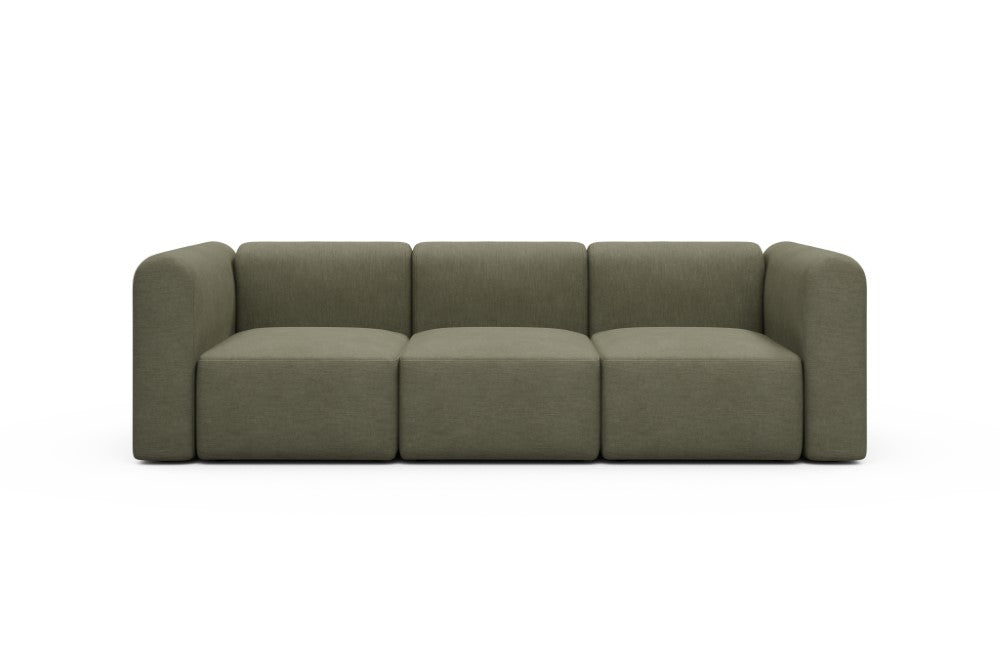 Rund Modular Sofa - Configurations 1 - A3H - 266 x 97 cm - 3 Seater - 575 Vivus Dusty Olive