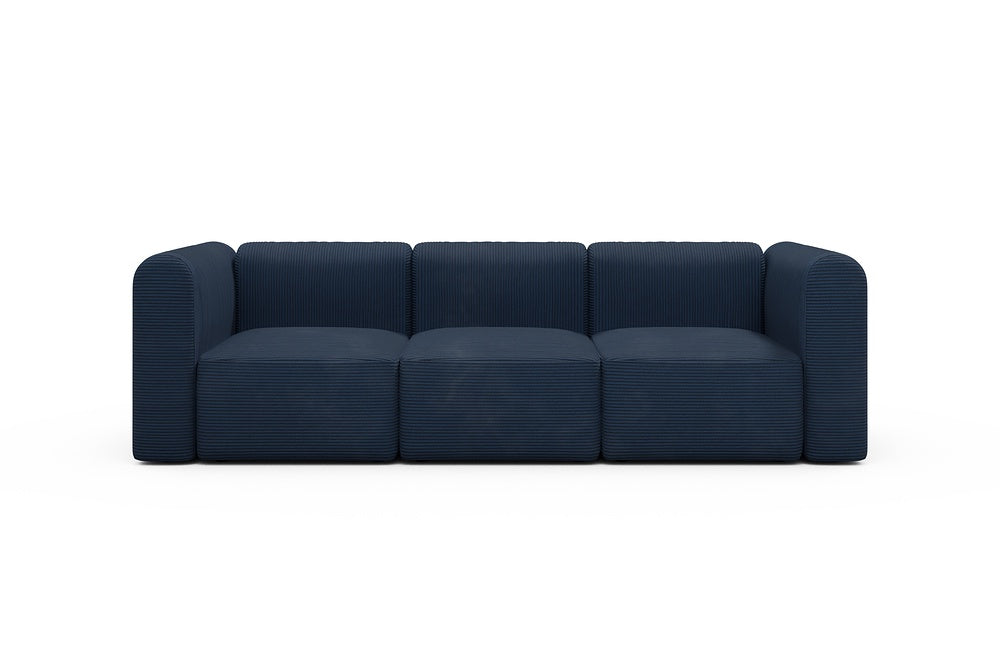 Rund Modular Sofa - Configurations 1 - A3H - 266 x 97 cm - 3 Seater - 591 Corduroy Midnight-Blue