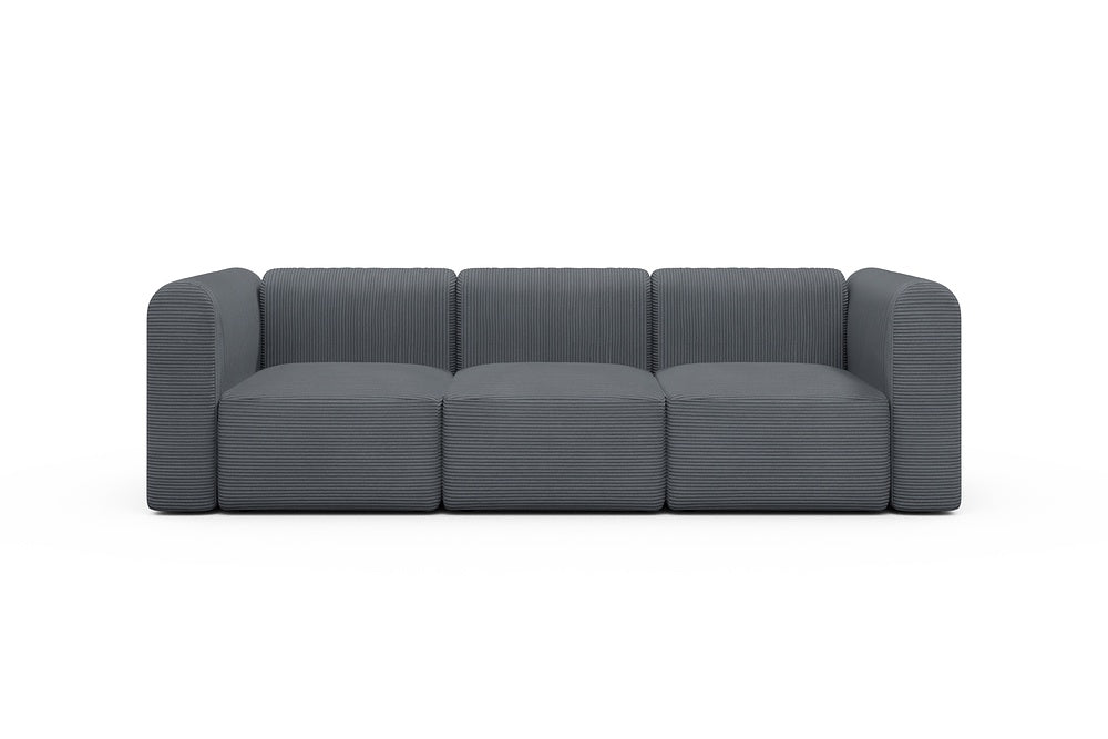 Rund Modular Sofa - Configurations 1 - A3H - 266 x 97 cm - 3 Seater - 592 Corduroy Silvermist
