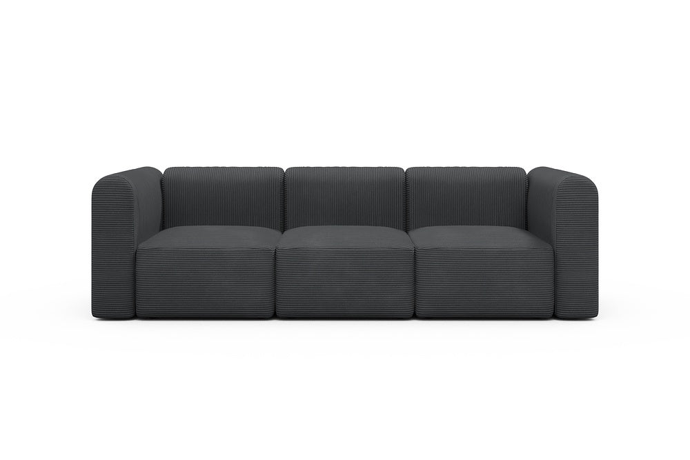 Rund Modular Sofa - Configurations 1 - A3H - 266 x 97 cm - 3 Seater - 593 Corduroy Graphite