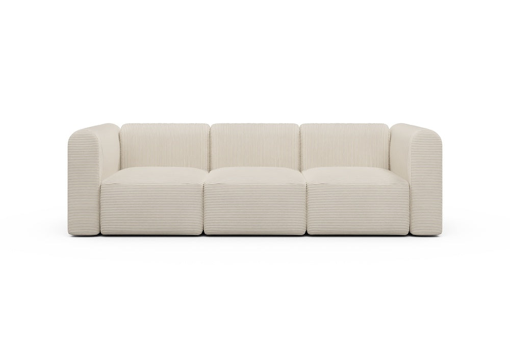 Rund Modular Sofa - Configurations 1 - A3H - 266 x 97 cm - 3 Seater - 594 Corduroy Ivory