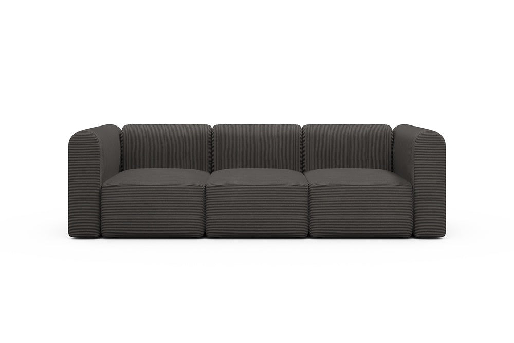 Rund Modular Sofa - Configurations 1 - A3H - 266 x 97 cm - 3 Seater - 597 Corduroy Charcoal