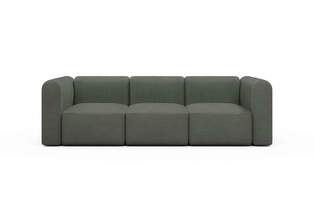 Rund Modular Sofa - Configurations 1 - A3H - 266 x 97 cm - 3 Seater - 598 Corduroy Sage