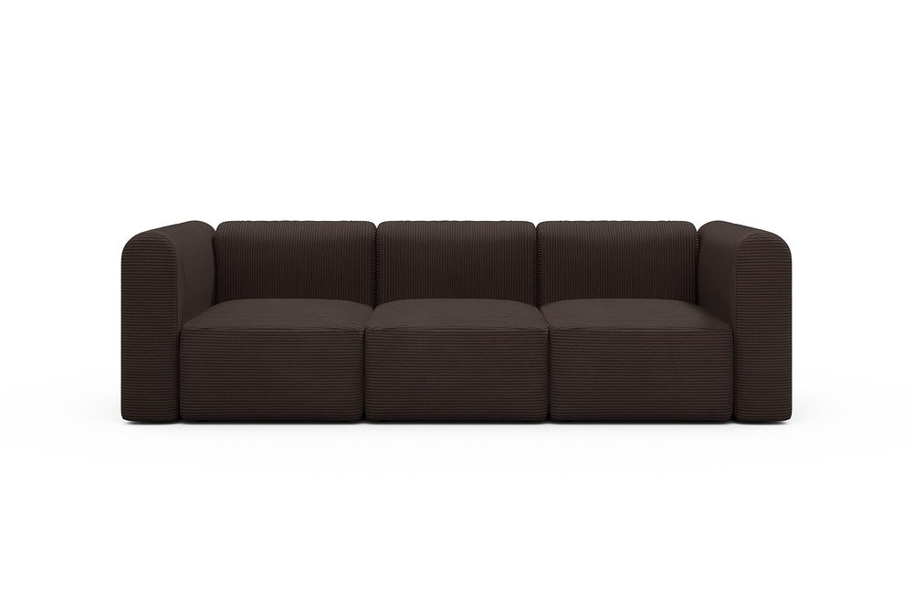 Rund Modular Sofa - Configurations 1 - A3H - 266 x 97 cm - 3 Seater - 600 Corduroy Cocoa