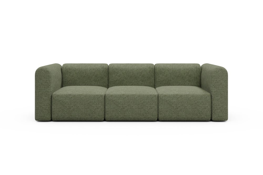 Rund Modular Sofa - Configurations 1 - A3H - 266 x 97 cm - 3 Seater - 775 Carreno Vivid Green