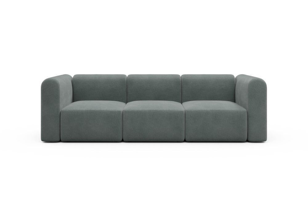 Rund Modular Sofa - Configurations 1 - A3H - 266 x 97 cm - 3 Seater - 812 Smooth Smooth Silver Grey