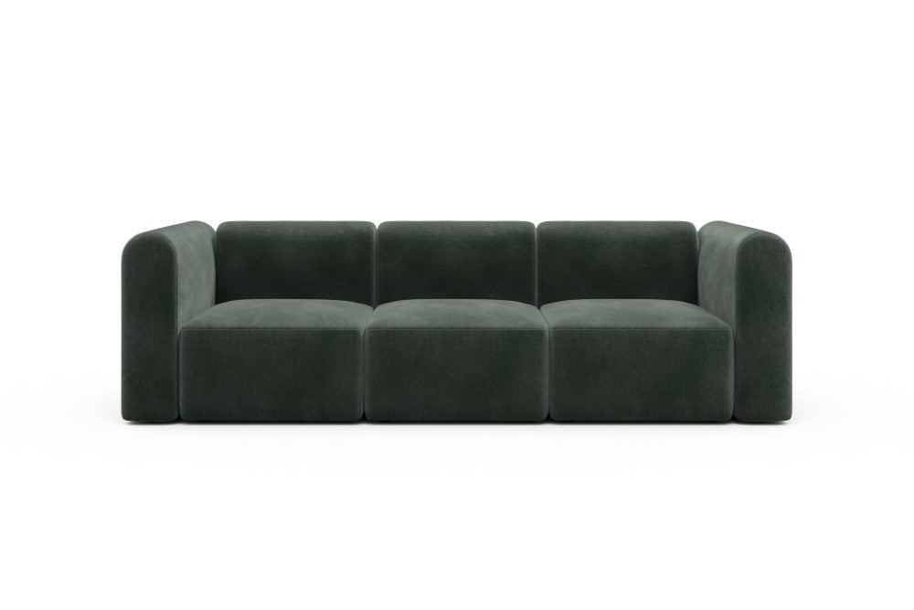 Rund Modular Sofa - Configurations 1 - A3H - 266 x 97 cm - 3 Seater - 814 Smooth Laural Green