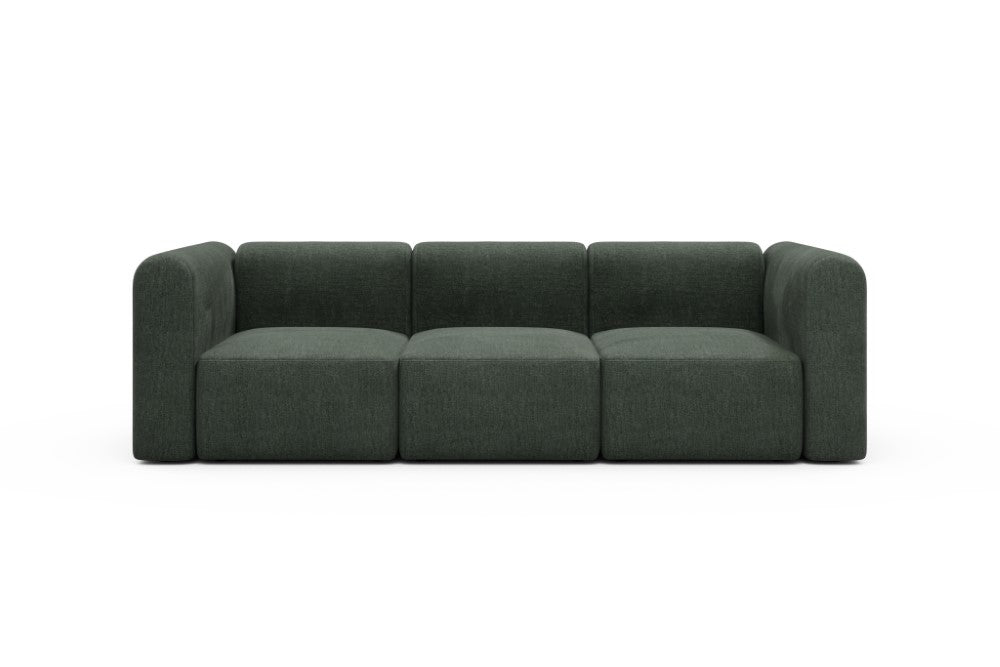 Rund Modular Sofa - Configurations 1 - A3H - 266 x 97 cm - 3 Seater - 818 Aivi Pine Green