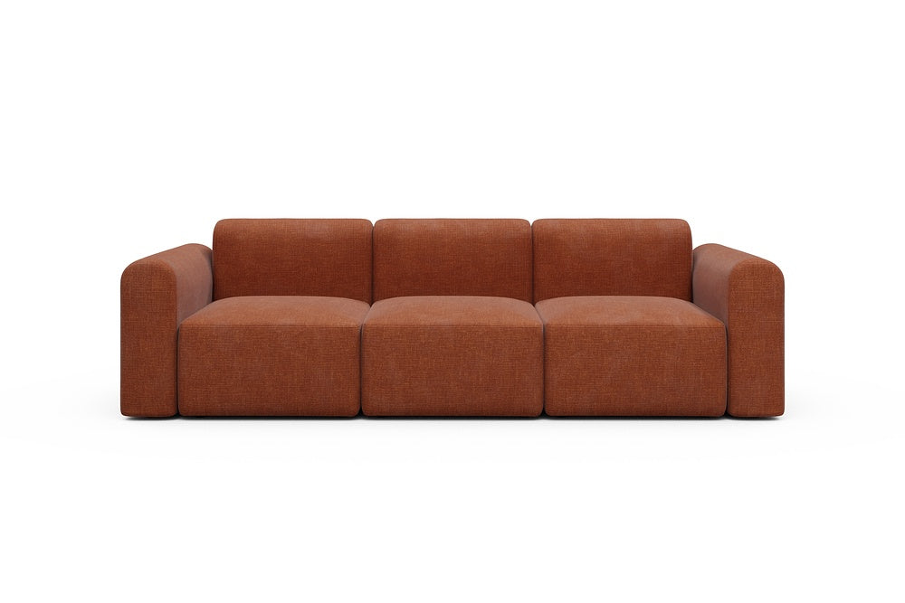 Rund Modular Sofa - Configurations 1 - A3L - 266 x 97 cm - 3 Seater - 412 Esina Rust Orange