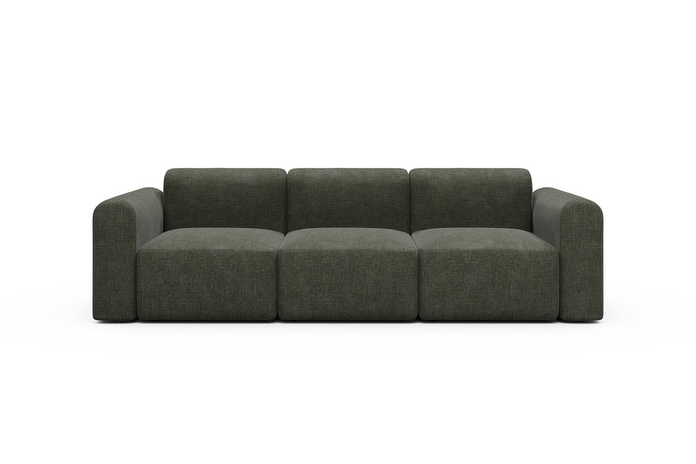 Rund Modular Sofa - Configurations 1 - A3L - 266 x 97 cm - 3 Seater - 413 Esina Olive Green