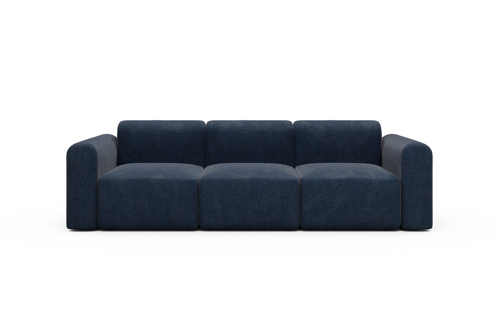 Rund Modular Sofa - Configurations 1 - A3L - 266 x 97 cm - 3 Seater - 414 Esina Indigo Blue