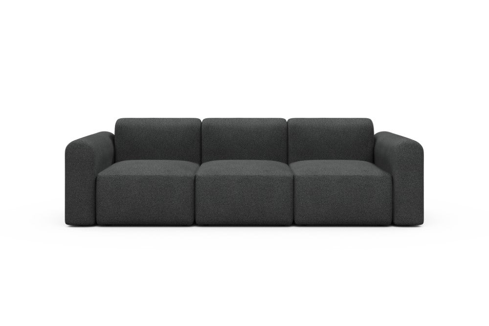 Rund Modular Sofa - Configurations 1 - A3L - 266 x 97 cm - 3 Seater - 529 Bouclé Charcoal