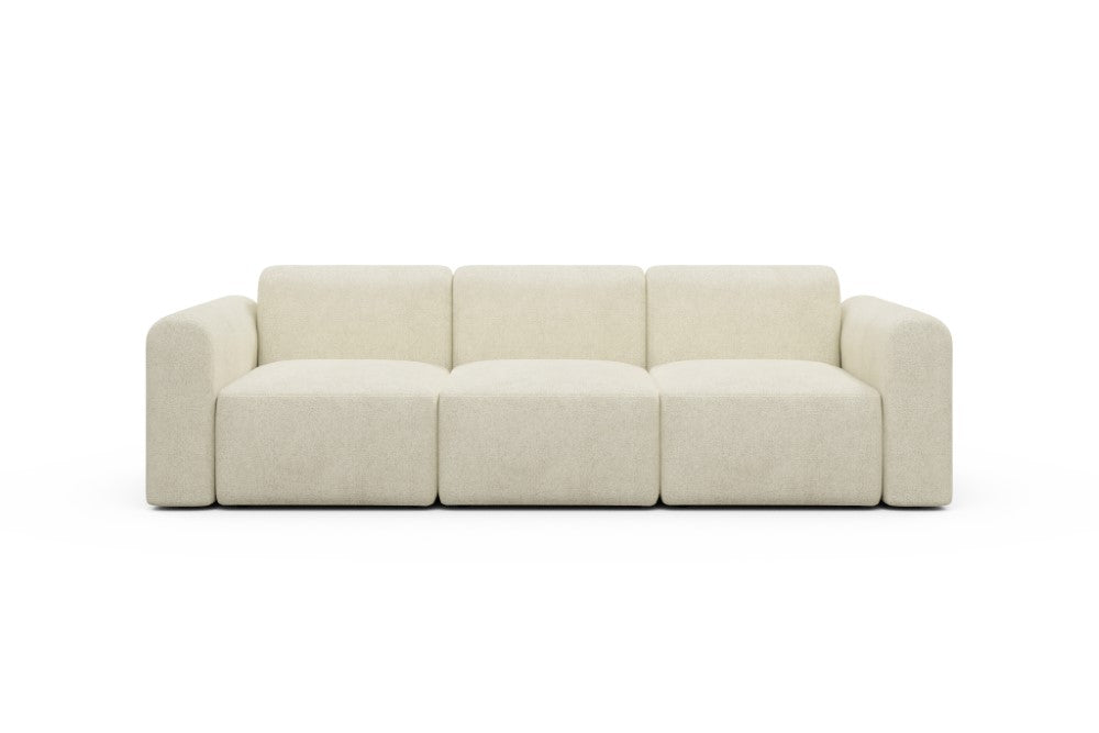 Rund Modular Sofa - Configurations 1 - A3L - 266 x 97 cm - 3 Seater - 531 Bouclé Off White