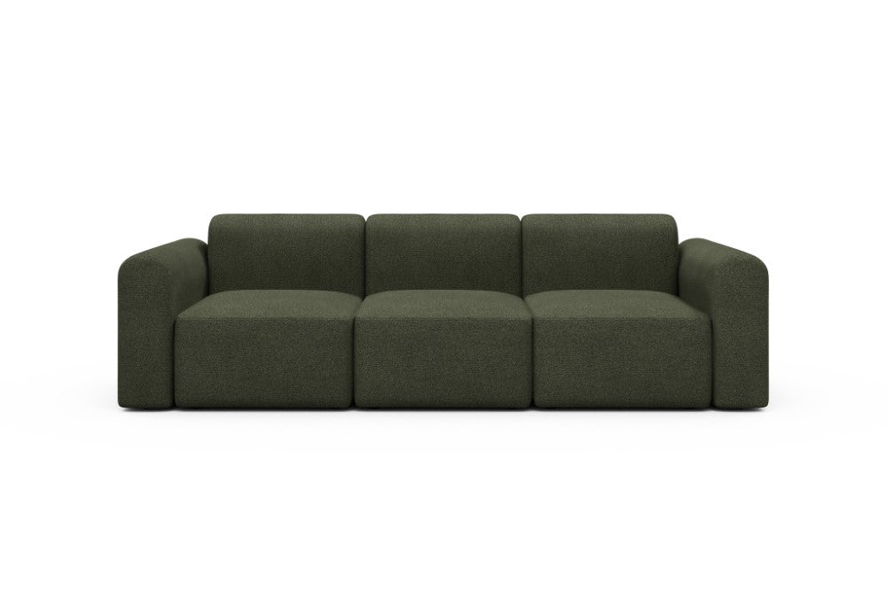 Rund Modular Sofa - Configurations 1 - A3L - 266 x 97 cm - 3 Seater - 535 Bouclé Forest Green