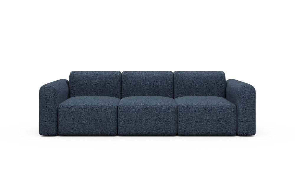 Rund Modular Sofa - Configurations 1 - A3L - 266 x 97 cm - 3 Seater - 537 Bouclé Blue
