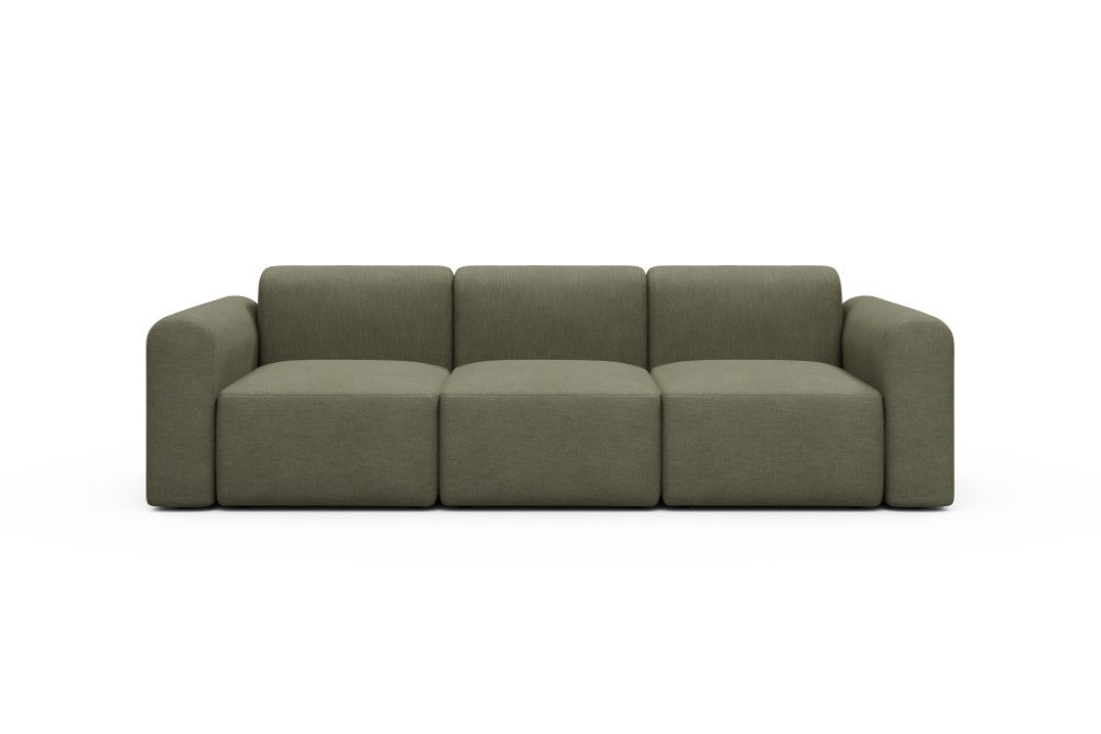 Rund Modular Sofa - Configurations 1 - A3L - 266 x 97 cm - 3 Seater - 575 Vivus Dusty Olive