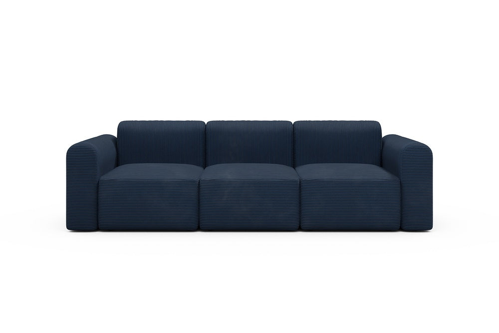 Rund Modular Sofa - Configurations 1 - A3L - 266 x 97 cm - 3 Seater - 591 Corduroy Midnight-Blue