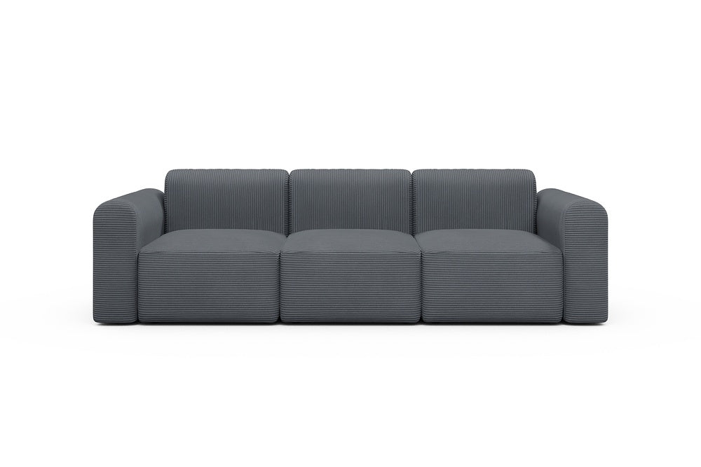 Rund Modular Sofa - Configurations 1 - A3L - 266 x 97 cm - 3 Seater - 592 Corduroy Silvermist
