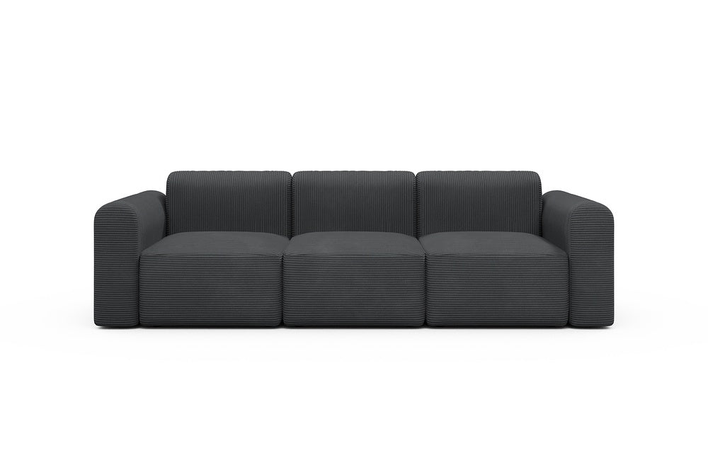 Rund Modular Sofa - Configurations 1 - A3L - 266 x 97 cm - 3 Seater - 593 Corduroy Graphite