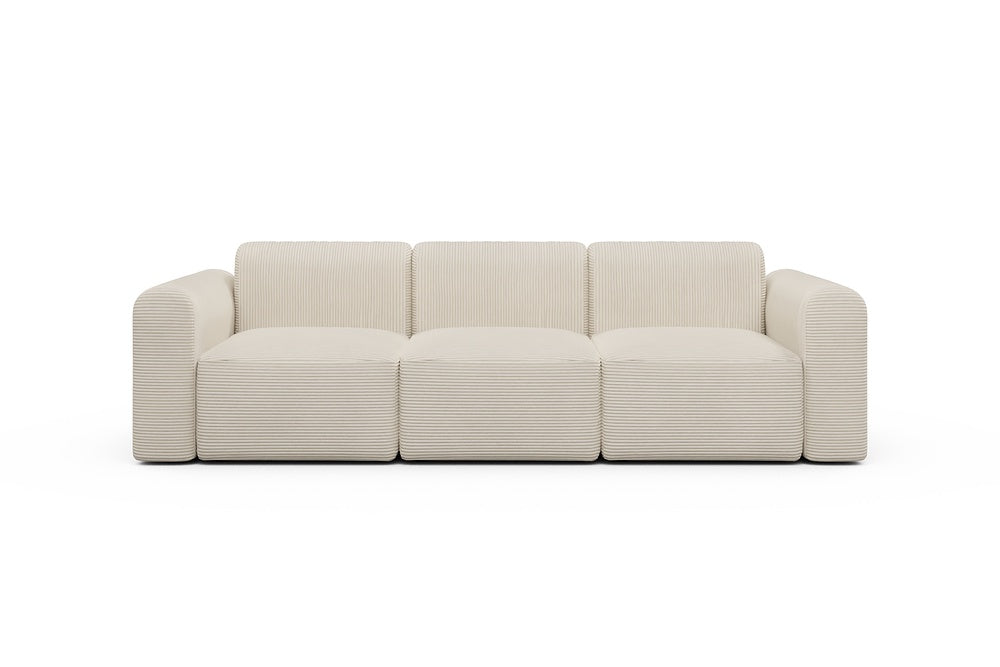 Rund Modular Sofa - Configurations 1 - A3L - 266 x 97 cm - 3 Seater - 594 Corduroy Ivory