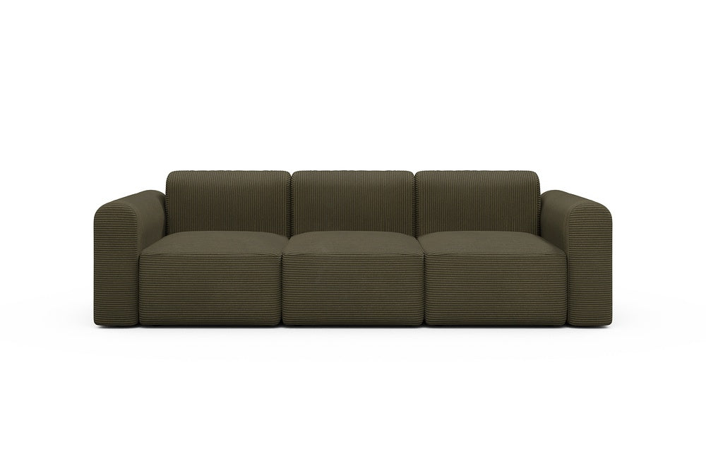 Rund Modular Sofa - Configurations 1 - A3L - 266 x 97 cm - 3 Seater - 599 Corduroy Olive