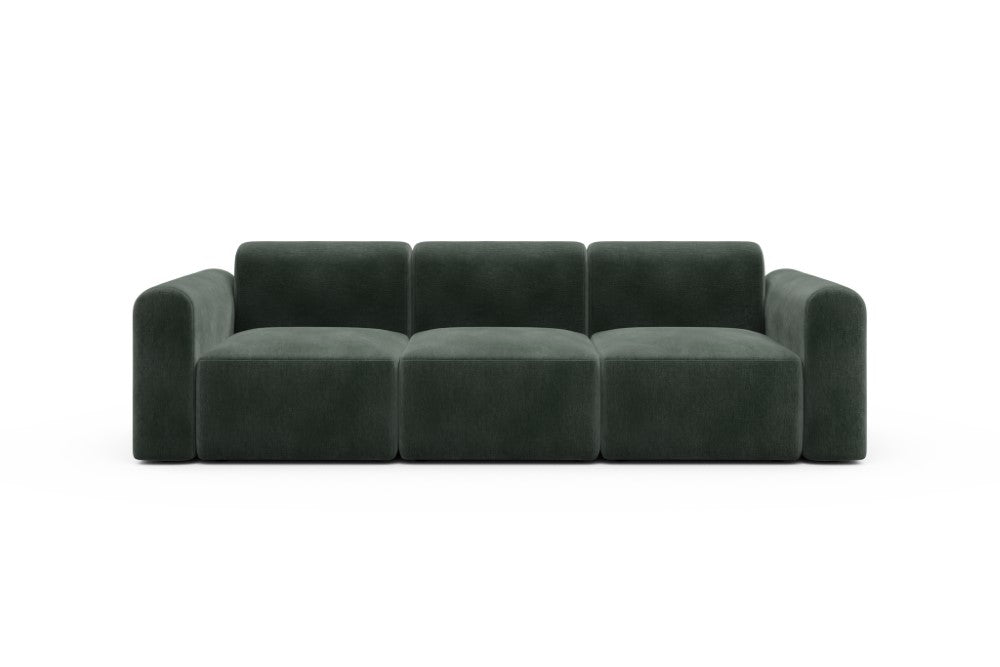 Rund Modular Sofa - Configurations 1 - A3L - 266 x 97 cm - 3 Seater - 814 Smooth Laural Green