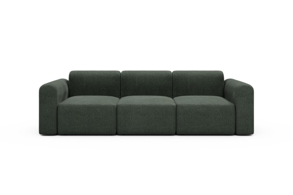Rund Modular Sofa - Configurations 1 - A3L - 266 x 97 cm - 3 Seater - 818 Aivi Pine Green