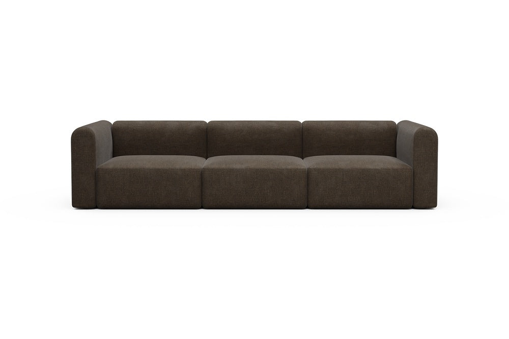 Rund Modular Sofa - Configurations 1 - B3H - 335 x 97 cm - 3,5 Seater - 411 Esina Cedar Brown