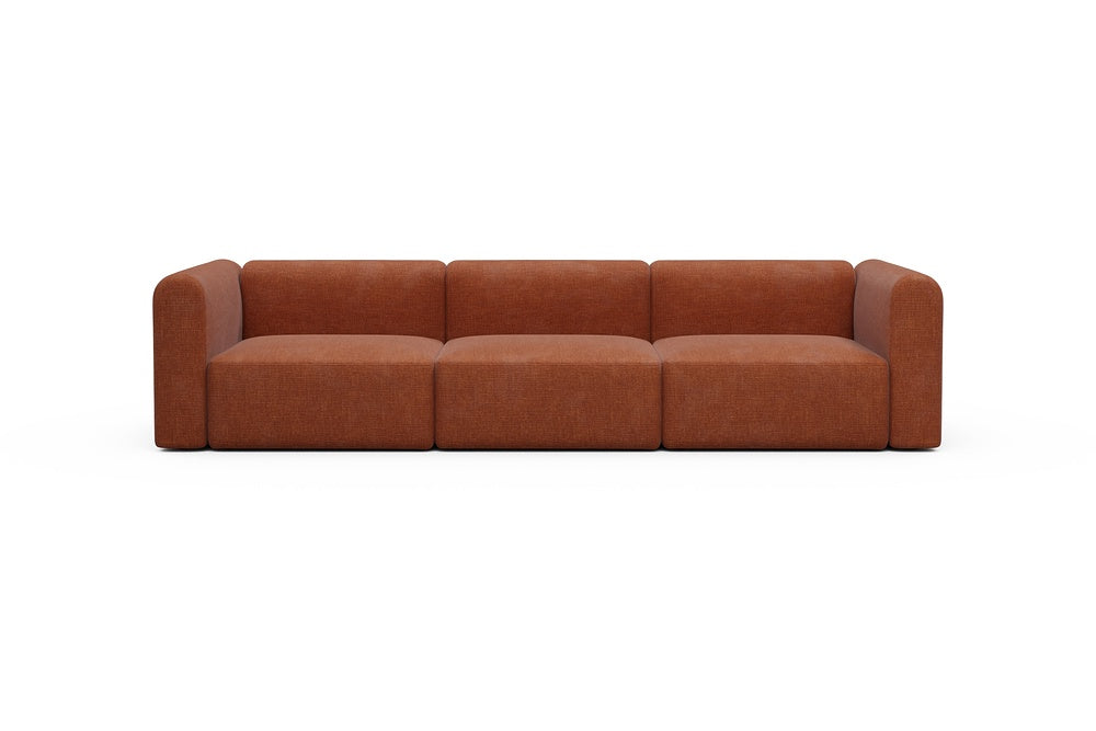 Rund Modular Sofa - Configurations 1 - B3H - 335 x 97 cm - 3,5 Seater - 412 Esina Rust Orange