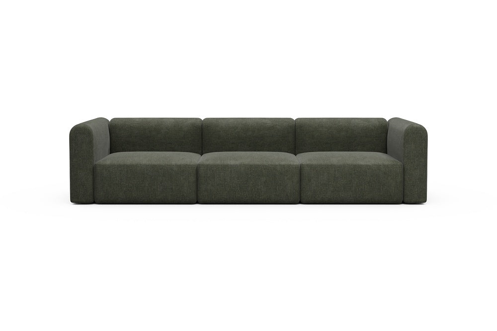Rund Modular Sofa - Configurations 1 - B3H - 335 x 97 cm - 3,5 Seater - 413 Esina Olive Green