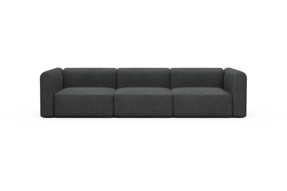 Rund Modular Sofa - Configurations 1 - B3H - 335 x 97 cm - 3,5 Seater - 529 Bouclé Charcoal