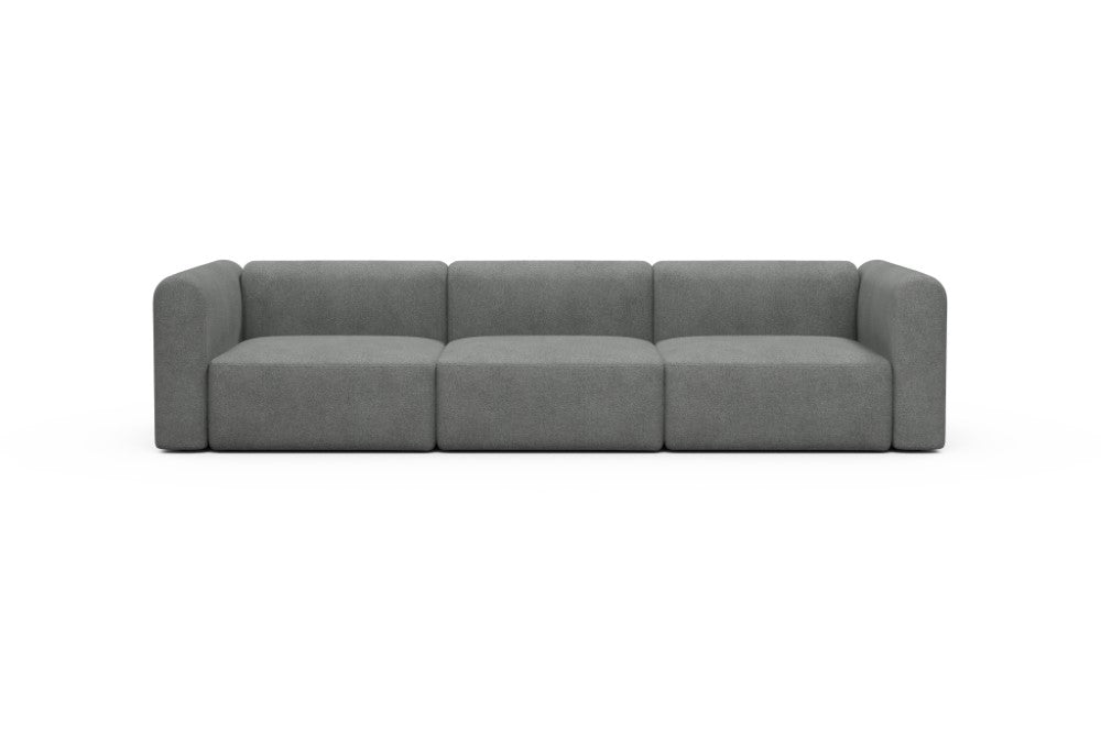 Rund Modular Sofa - Configurations 1 - B3H - 335 x 97 cm - 3,5 Seater - 533 Bouclé Ash Grey