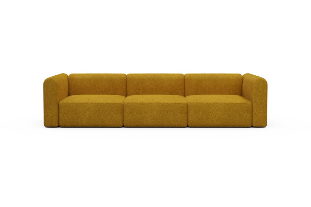 Rund Modular Sofa - Configurations 1 - B3H - 335 x 97 cm - 3,5 Seater - 536 Bouclé Ochre