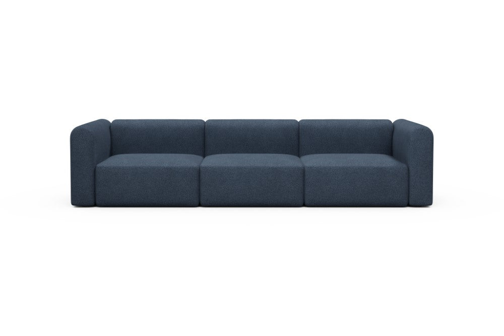Rund Modular Sofa - Configurations 1 - B3H - 335 x 97 cm - 3,5 Seater - 537 Bouclé Blue