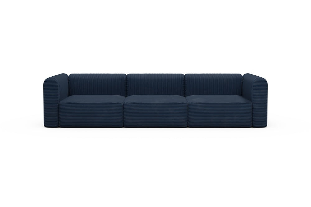 Rund Modular Sofa - Configurations 1 - B3H - 335 x 97 cm - 3,5 Seater - 591 Corduroy Midnight-Blue