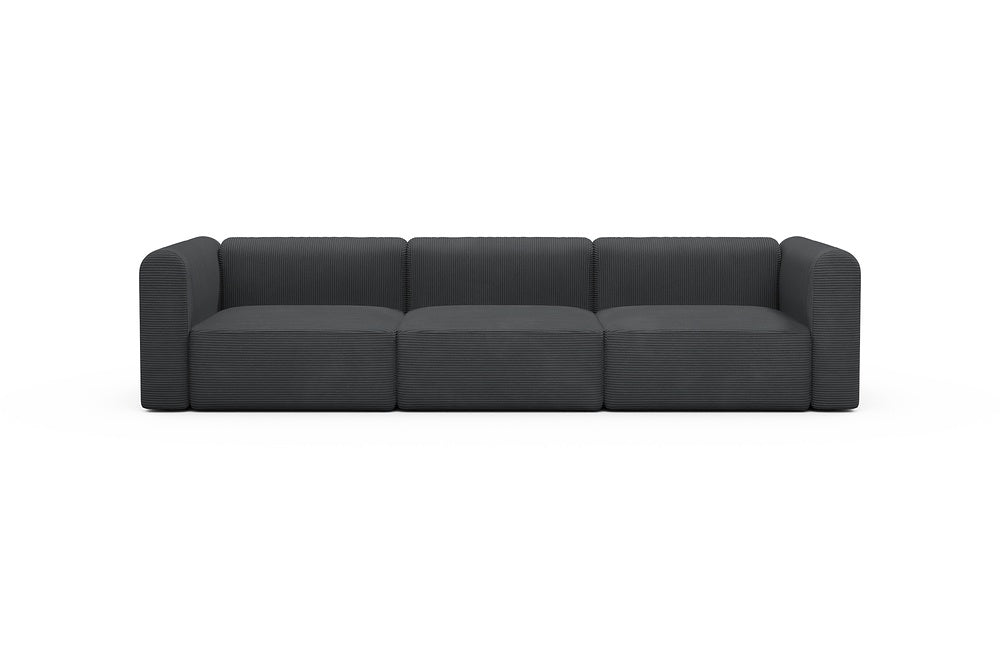 Rund Modular Sofa - Configurations 1 - B3H - 335 x 97 cm - 3,5 Seater - 593 Corduroy Graphite