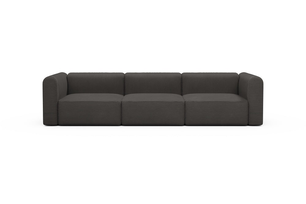 Rund Modular Sofa - Configurations 1 - B3H - 335 x 97 cm - 3,5 Seater - 597 Corduroy Charcoal