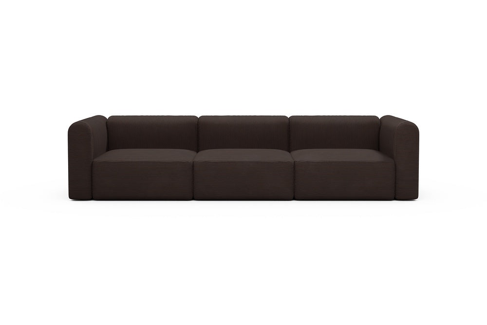 Rund Modular Sofa - Configurations 1 - B3H - 335 x 97 cm - 3,5 Seater - 600 Corduroy Cocoa