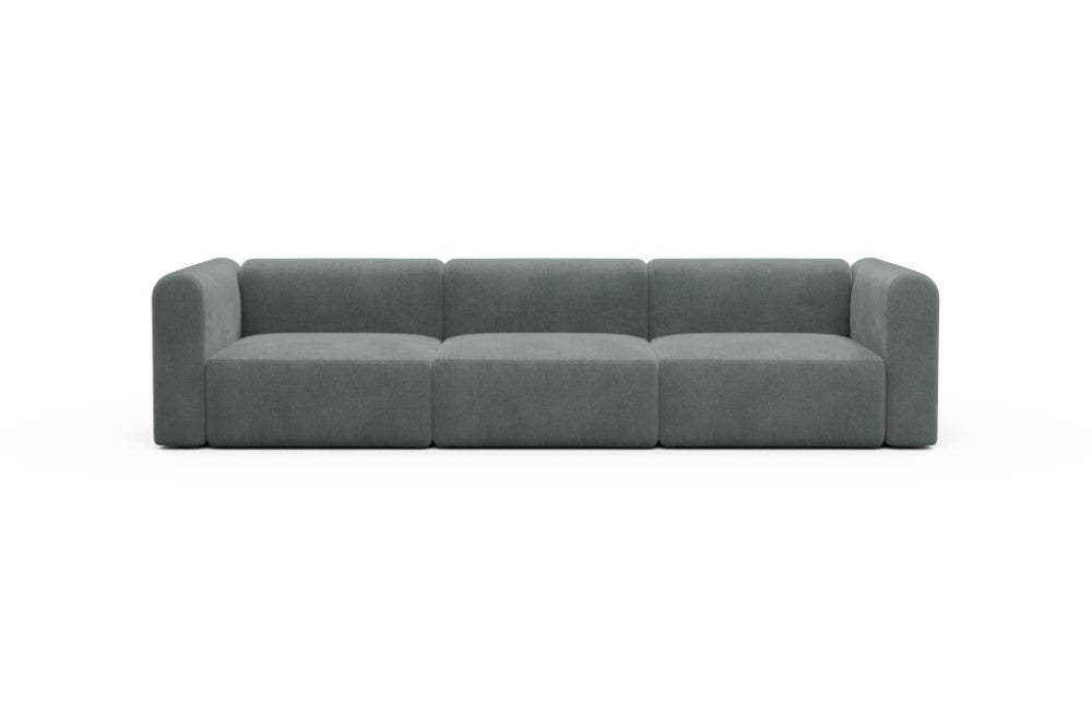 Rund Modular Sofa - Configurations 1 - B3H - 335 x 97 cm - 3,5 Seater - 812 Smooth Smooth Silver Grey