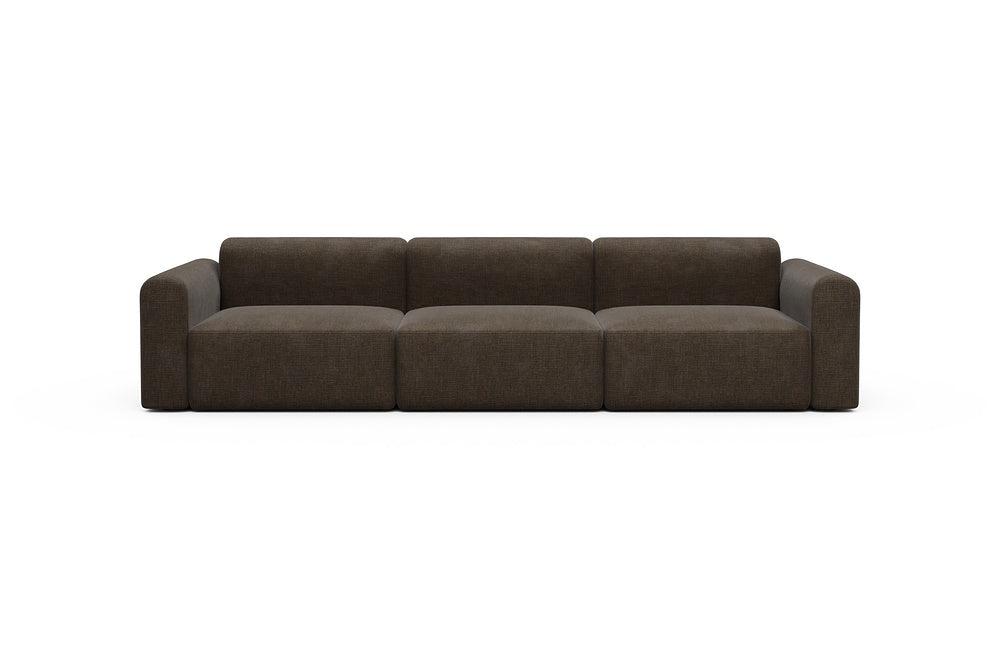 Rund Modular Sofa - Configurations 1 - B3L - 335 x 97 cm - 3,5 Seater - 411 Esina Cedar Brown