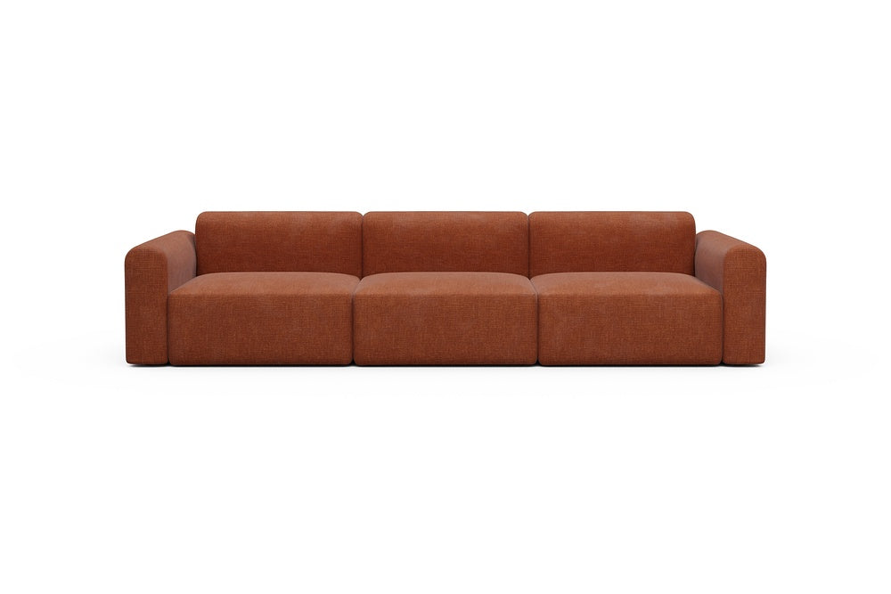 Rund Modular Sofa - Configurations 1 - B3L - 335 x 97 cm - 3,5 Seater - 412 Esina Rust Orange