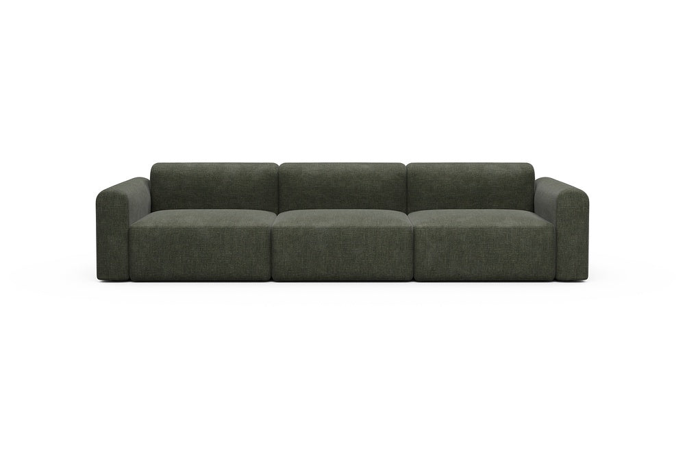 Rund Modular Sofa - Configurations 1 - B3L - 335 x 97 cm - 3,5 Seater - 413 Esina Olive Green