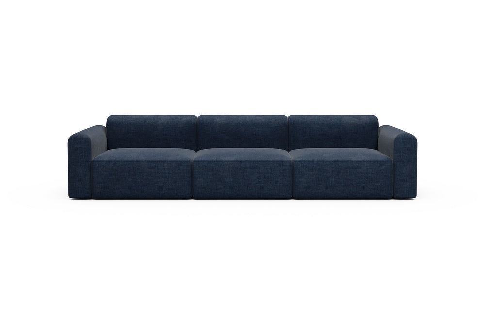 Rund Modular Sofa - Configurations 1 - B3L - 335 x 97 cm - 3,5 Seater - 414 Esina Indigo Blue