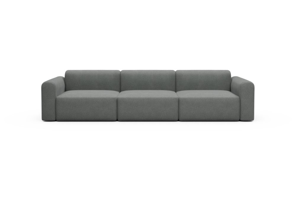 Rund Modular Sofa - Configurations 1 - B3L - 335 x 97 cm - 3,5 Seater - 440 Satya Steel Grey