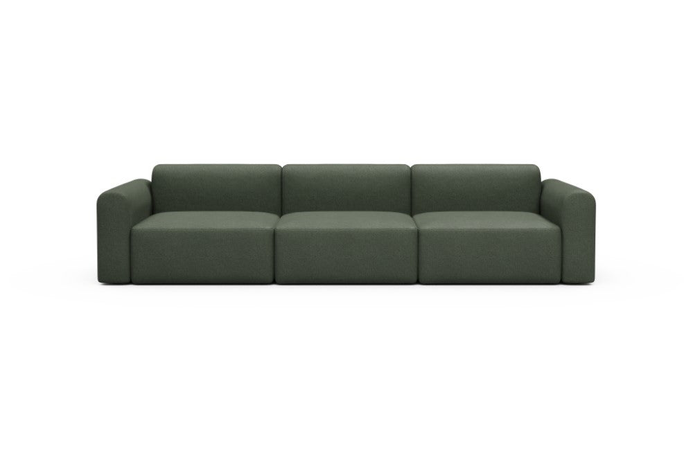 Rund Modular Sofa - Configurations 1 - B3L - 335 x 97 cm - 3,5 Seater - 488 Denari Forest Green