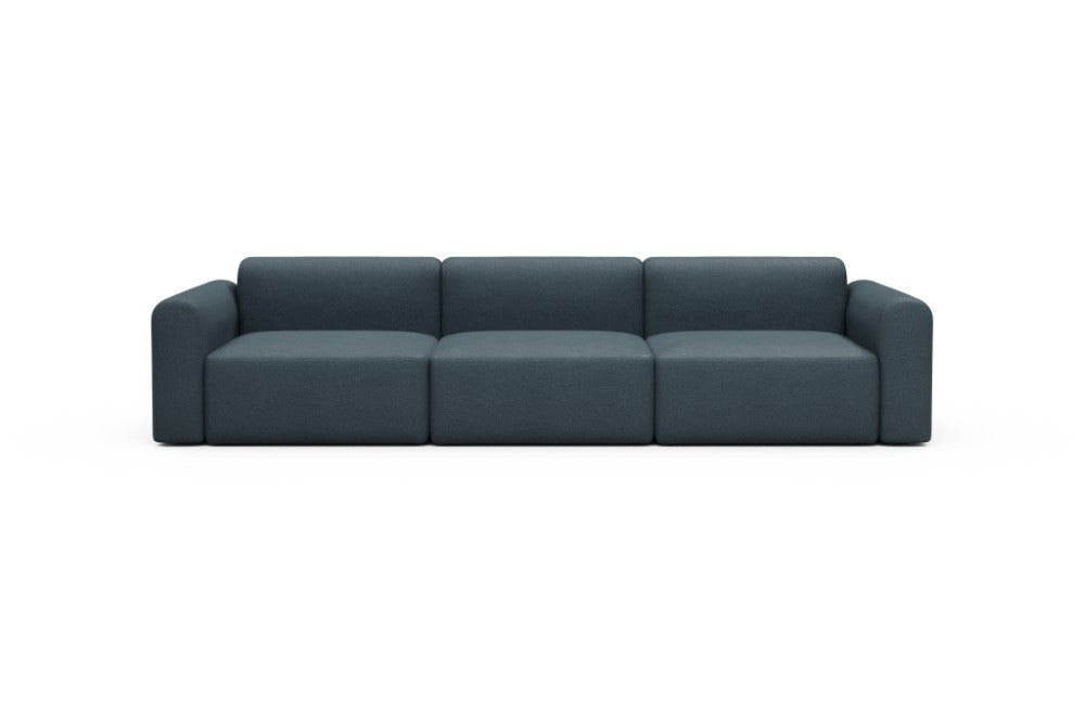 Rund Modular Sofa - Configurations 1 - B3L - 335 x 97 cm - 3,5 Seater - 489 Denari Royal Blue