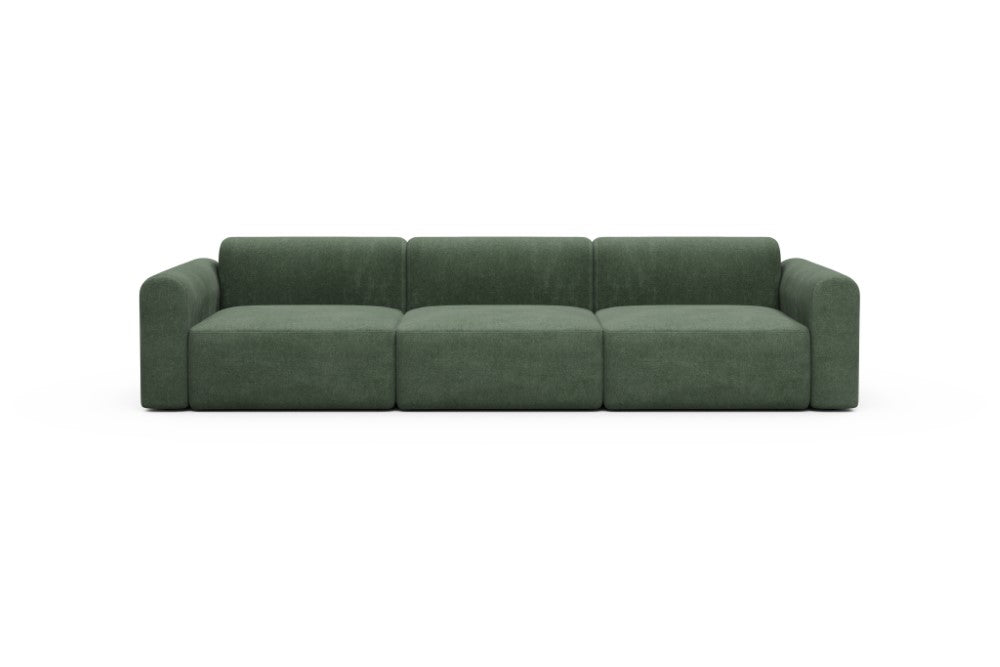 Rund Modular Sofa - Configurations 1 - B3L - 335 x 97 cm - 3,5 Seater - 498 Casone Forest Green