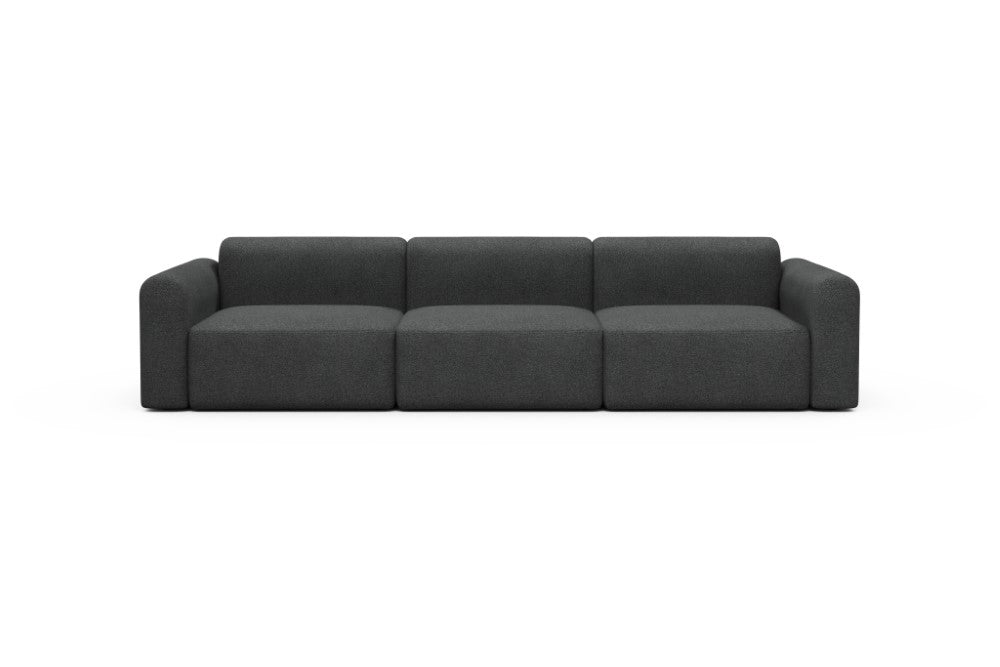 Rund Modular Sofa - Configurations 1 - B3L - 335 x 97 cm - 3,5 Seater - 529 Bouclé Charcoal