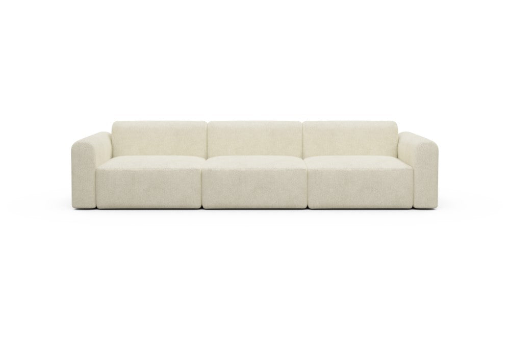 Rund Modular Sofa - Configurations 1 - B3L - 335 x 97 cm - 3,5 Seater - 531 Bouclé Off White