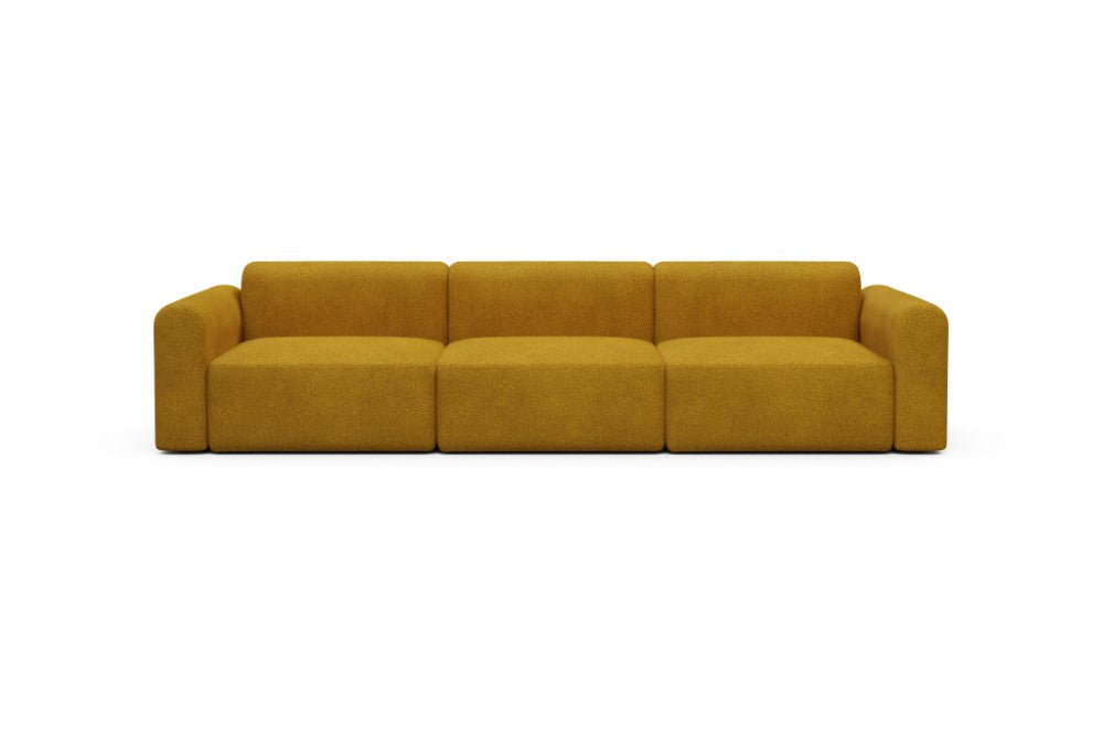 Rund Modular Sofa - Configurations 1 - B3L - 335 x 97 cm - 3,5 Seater - 536 Bouclé Ochre